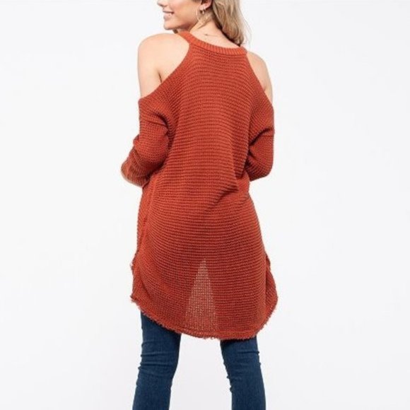 Blu Pepper Cold Shoulder Knit Top - Picture 2 of 5